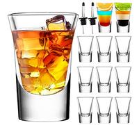 Juego de vasos de chupito transparentes de 35 ml con base pesada, vasos de chupito a granel para cóctel, vodka, expresos, licores, tequila y postres (paquete de 12)