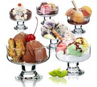 KADAX Copas de Cristal para Helado y Postre, Cuencos para Coctel de Marisco y Gambas, Juego de Vasos de Vidrio para Postres y Helados (6, 180 ml)