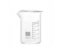 Juego de vasos de precipitados de vidrio de borosilicato G3.3 de forma baja (de 5 ml a 200 ml) - Vasos de laboratorio de pared gruesa for mediciones precisas(10ML)