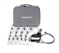 Juego de vasos de terapia de masaje, 22 vasos al vacío, liberador miofascial profesional con bombas de mano y libro detallado de ventosas, juego de ventosas Hijama con estuche portátil de viaje