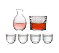 Juego de vasos de vidrio para sake, kit de taza caliente para whisky, restaurante, camping, comedor, hogar, bar, fiesta, licor, vodka, cerveza, 5 piezas, transparente, resistente al calor, regalo sin