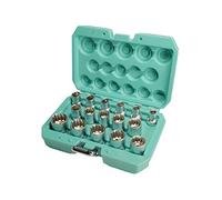 Juego de vasos Gearlock 1/2" 16pzs de WIESEMANN 1893 I Juego de tuercas XZN de acero Q-30 I Insertos para llave de carraca I Con caja de herramientas práctica I 81505