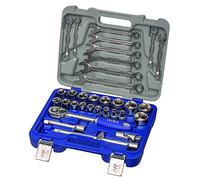 Juego de vasos hexagonales 1/2" y llaves combinadas, 33 piezas