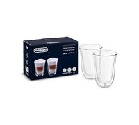 Juego de vasos lattemacchiato, apto para lavavajillas, pared doble vidrio templado, transparente, 330 ml compatible con cafeteras DeLonghi (original)