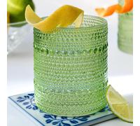 Juego de vasos para beber Kate Aspen Sage Green Hobnail con cuentas de 6 a 10 oz, cristaler a vintage, juego de vasos para c ctel, vasos para jug