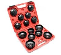 Juego de vasos para llaves de filtro de aceite 14 piezas herramientas con adaptadores maletín