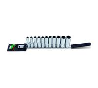 Juego de vasos TOPTUL hexagonales de 1/2 pulgada (10-17, 19, 21, 22 mm) de longitud