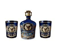 Juego de vasos y decantador de whisky conmemorativos de 250 años de Estados Unidos, botella de licor de vidrio patriótico para hogar, club o fiesta, regalo Juego de botellas de licor de vidrio de