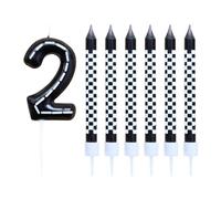 Juego De Velas De Cumpleaños De 7 Piezas, Decoración De Pastel De Segundo Cumpleaños, Velas De Pastel De Cumpleaños, Decoración De Pastel Temático De Cumpleaños, Decoración De Fiesta De Carreras