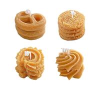 Juego de velas de para tarta - 4 piezas de 4,3 x 3 cm, mezcla de parafina y soja, ceras aromáticas, vela decorativa con aroma a café y leche | Aromaterapia Hogar Vida Ambiente Cálidoss