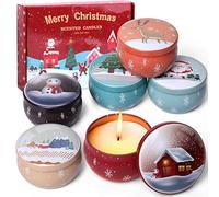 Juego de velas perfumadas de Navidad para mujer, paquete de 6 velas de 2.5 onzas, cera de soja natural, velas de aromaterapia para cumpleaños, Navidad, regalos para ella, regalos para mujeres