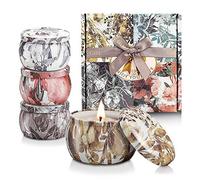 Juego de Velas Perfumadas de Regalo, 4 Piezas Mujer Regalos de Velas Aromaticas, 4.4 oz Cera de Soja Natural Velas Aromaticas, Decoración para Baño Yoga Cumpleaños Día de la Madre