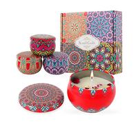 Juego de velas perfumadas de regalo para mujer, rosa, cacao, lavanda, limón, 4 aromas de cera de soja para el hogar, regalos para el hogar, regalos para hermanas/varios festivales