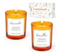Juego de velas perfumadas grandes, velas perfumadas en vaso de regalo, 2 unidades con tapa, 100 horas, 100 % cera de soja, velas de viaje portátiles para aliviar el estrés, regalo de cumpleaños para