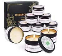 Juego de velas perfumadas, juego de 9 velas perfumadas, velas de aromaterapia de cera de soja, juego de velas perfumadas en tarro de cristal,