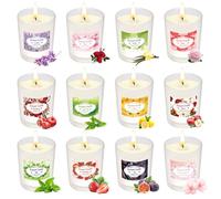 Juego de velas perfumadas vaso de Navidad, 12 velas perfumadas para mujeres