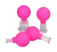 Juego de Ventosas de Vidrio de 4 Tamaños, Taza de Terapia de Ventosas BGlass con Bola de PVC, Ventosas de Masaje Al Vacío para el Cuerpo, la Cara, la Pierna, el Brazo, la Espalda, los Hombros, los Mús