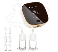 Juego de ventosas eléctricas para cara 3 en 1, dispositivo de masaje Gua Sha, 6 unidades de cristal auténtico para reducir las arrugas y el cuidado de la piel, juego de ventosas faciales antiedad para
