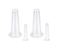 Juego de ventosas faciales de silicona, tazas de masaje al vacío para cara, ojos, cuello y cuerpo, kit de herramientas de masaje para el cuidado de la piel, 2 grandes + 2 pequeños, color blanco