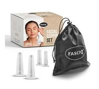 Juego de ventosas faciales FASCIQ | Piel brillante y antienvejecimiento | Piel más suave y firme | Diseño único GRIP | Silicona de grado FDA | 4 piezas | 2 (1,5x5cm) y 2 (3,8x8cm)