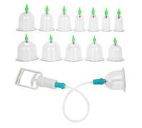 Juego de Ventosas, Juego de Terapia de Ventosas Profesional de 12 Tazas con Ventosas de Vacío de Bomba para Masaje Corporal, Alivio del Dolor, Terapia Física, Kit de Masaje con Ventosas
