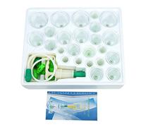 Juego de ventosas, Nofaner 24pcs/Set Kit de ventosas al vacío Masaje profesional Más duro Acupuntura Manual Masajeadores de espalda para descompresión corporal Brazo Mano Pierna