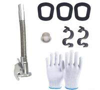 Juego de vertedor de aceite de metal, para latas de 5 l, 10 l, 20 l, boquilla flexible con sello de goma a prueba de fugas, incluye ganchos de filtro y guantes compatibles