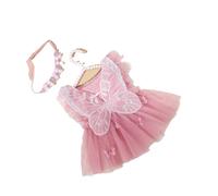 Juego de vestido de tul de 1 capa y diadema floral para niñas recién nacidas de 0 a 1 mes, traje de princesa suave para fotografía, baby shower, baby shower, diadema de mariposa, accesorios para fotos