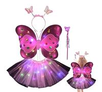 Juego de vestir de de | Disfraz de para niñas con diadema | Conjunto de trajes de diadema y luz LED para niñas y bailan ballet
