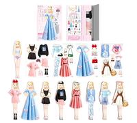Juego de vestir magnético - Muñecas de papel magnéticas creativas de princesa, mundo de juego con ropa y accesorios, juguete educativo preescolar educativo | Juego de rol de muñeca magnética para