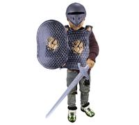 Juego de vestuario de armadura Kids Knight, vestuario de caballero para niños 4 piezas/set de patrón de dragón armadura medieval incluye casco, escudo, espada y trajes de vestir para el juego de role