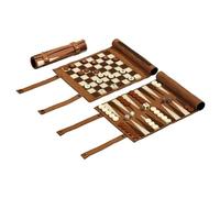 Juego De Viaje - Ajedrez - Damas Y Backgammon - Enrollable