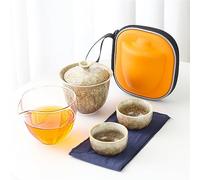 Juego de viaje con bolsa de viaje, 2 tazas, juego de té chino de Kung Fu, tetera portátil de cerámica, tetera de porcelana, tazas de té de Gaiwán, herramienta de té, juego de té de viaje para los