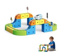 Juego de vías de Tren eléctrico - 2026 Nueva vía de Cubo mágico 3D Que desafía la Gravedad con Autos motorizados, Juguete de construcción de Aprendizaje Flexible para niños pequeños de 3 a 8 añ 67pcs