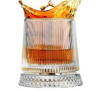 Juego de vidrios de vino genérico - 360 grados rotativo base Clear Drinkware | Old Fashion Glasses | Dishwasher For Men Dad Father Husband Drinking Party Christmas Birthday Holiday