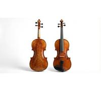 Juego de violín 4/4 de tamaño completo para adultos y niños, kit profesional hecho a mano con parte superior de abeto que incluye funda, arco, colofonia, soporte para el hombro, instrumento acústico