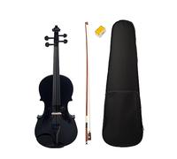 Juego De Violín Acústico Negro 4/4 Con Estuche De Lona Con Lazo De Madera De Brasil Apto Para Violín De Estudiante Principiante