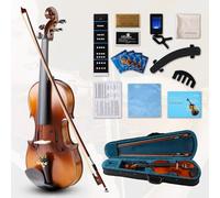 Juego de violín de 1/4, violín principiante para niños, estudiantes, violín de 1/4 con abeto, arce y accesorios de ébano puro. Violín con 10 piezas para niños principiantes de 5 a 7 años, estudiantes,