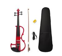 Juego De Violín Eléctrico Violín De Cuerpo Hueco De Madera Maciza Seleccionada Con Arco De Madera De Brasil Cable De Audio Estuche De Transporte De Violín