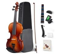 Juego De Violines Acústicos De Iniciación Hechos A Mano Violín De Tamaño Completo 4/4 Con Tablero Lateral De Madera Maciza Y Violín Duro Ligero