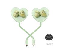 Juego de visión trasera en forma de corazón para eléctrico, verde ADD BOW | Par de manillares curvados para viajes diarios por la calle