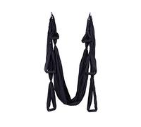Juego de yoga aéreo, columpio de yoga, hamaca trapezoidal, kit de yoga, herramienta de inversión de yoga con correas de extensión y banda elástica (negro)