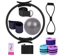 Juego de yoga para mujeres, juego de anillos de Pilates - Anillo de pilates tonificantes | Cinturón para estirados, accesorios de entrenamiento, equipo de hogar multifuncional para gimnasio, mujeres