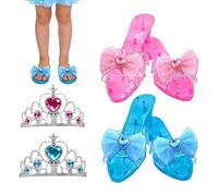 Juego de Zapatos de , Zapatos de tacón de cuña para niños, Zapatos de tacón Alto de cuña con Coronet, Juego de Zapatos de Vestir pretencioso, para actuaciones en Escenario, Carnaval, días de
