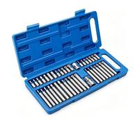 Juego de zócalos de 9,5 mm | Herramientas de mano con estrías de acero, juego de 40 piezas de manguito antirobo, para coche, motocicleta, motor, electrodomésticos, muebles, hogar, taller, garaje