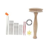 Juego de zurcido de madera de hongo con aguja para enhebrar calcetines de coser