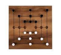 Juego del Molino en Madera - Nine Men’s Morris - Juego de Estrategia para 2 Jugadores - Desde 6 Años - 25,5 cm - Clásico Familiar - Reglas Incluidas - Engelhart 350275