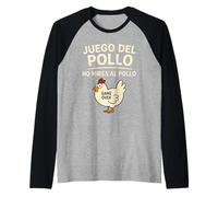 Juego del Pollo Frase Divertida No Mires al Pollo Game Over Camiseta Manga Raglan