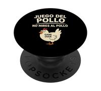 Juego del Pollo Frase Divertida No Mires al Pollo Game Over PopSockets PopGrip Adhesivo