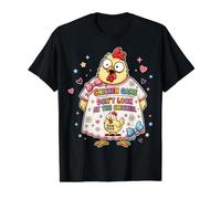 Juego del Pollo No mires el Pollo - Broma Divertida sobre el Camiseta gráfica económica, Hombre, Negro, M